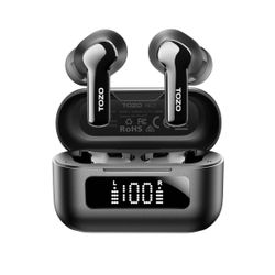 new Hybrid Active Noise Cancelling Wireless Earbuds with 6 Mics AI Clear Call Ear Buds 55H Playtime with LED Display 32 Preset EQs via APP Bluetooth 5