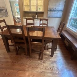 Solid Cherry Wood Extendable  With Four Captains Chair