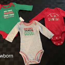 Christmas Onesies NB To 12 Months 