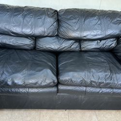 Black Leather Loveseat 