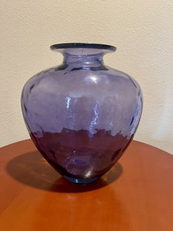 Large Spanish Lavender Heart Shaped Vase Purple