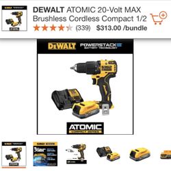 DEWALT ATOMIC 20-Volt MAX Brushless Cordless Compact 1/2 in. Hammer Drill  w/20V POWERSTACK Compact Battery Kit