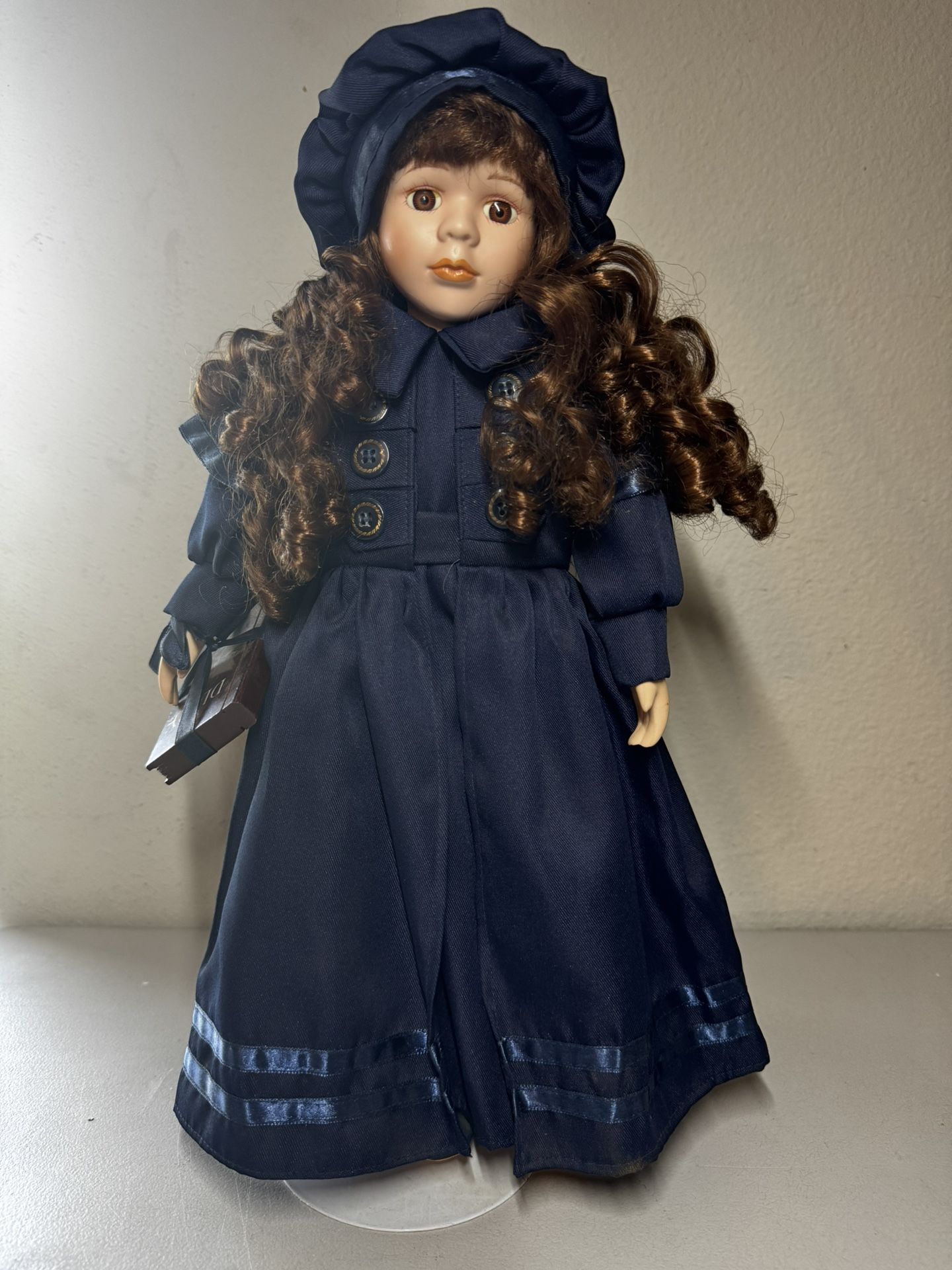 Porcelain Doll in Navy Blue Dress β Excellent Condition β Quick Sale