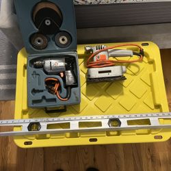 Drill, Sander & Level
