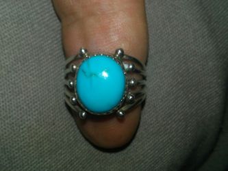 Skyblue ring.hand made.mark in ring