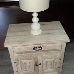 Side Table And Lamp