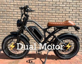 ***New (28-45mph/when unlocked/Off road mode)Dual Motor 52V/2000W/3000W/30ah (Total) Electric  Off Road/On Road Scrambler Style Chopper E-Bike