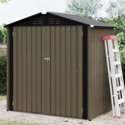 6x4 FT Outdoor Metal Storage Shed