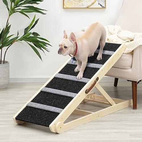SweetBin Dog Ramp For Bed - Car Ramp For Dog - 39" Long Adjustable 16"-26" Dog Ramps For Small Dogs Large Dogs - Dog Ramp For Couch, Bed Or Sofa, Fold