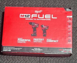 M12 FUEL 12-Volt Lithium-Ion Brushless Cordless Hammer Drill and Impact Driver Combo Kit w/2 Batteries and Bag (2-Tool)