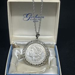 Gorham Sterling 1921 Morgan Necklace 
