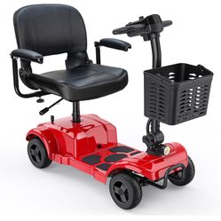 ENGWE Folding 4 Wheel Mobility Scooter,15 Mile Long Range, 250W Electric Powered Mobile Wheelchair for Seniors Adult with Detachable Basket, Front Lig