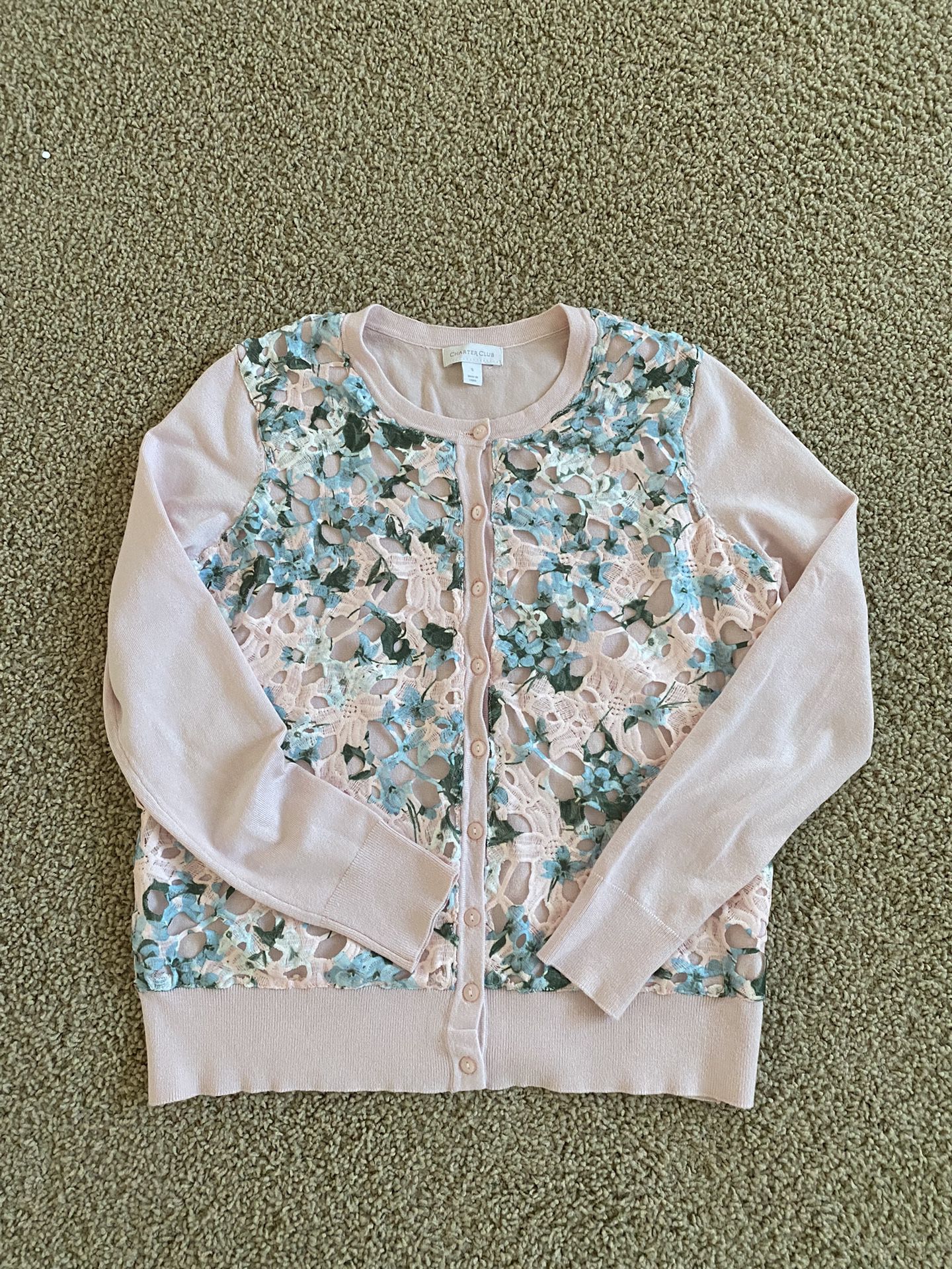 Womens Cardigan Floral Sweater