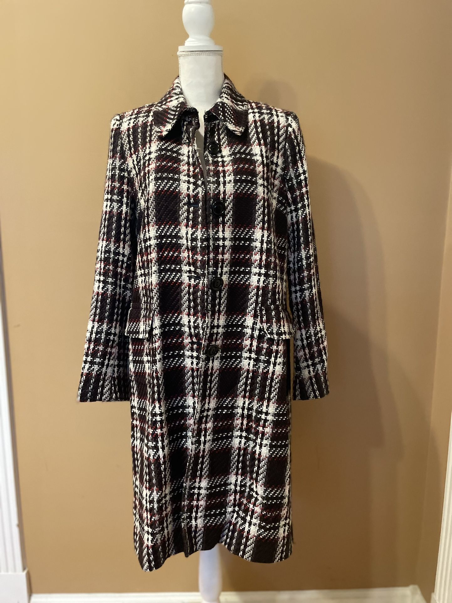 A Pea in the Pod Maternity Coat SM Plaid Button Down Pants