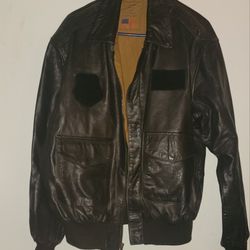 USAF Genuine Leather A-2 Bombers Flyers Men's Jacket - Size 46R

