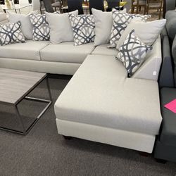 Biege Sectional With Pillows