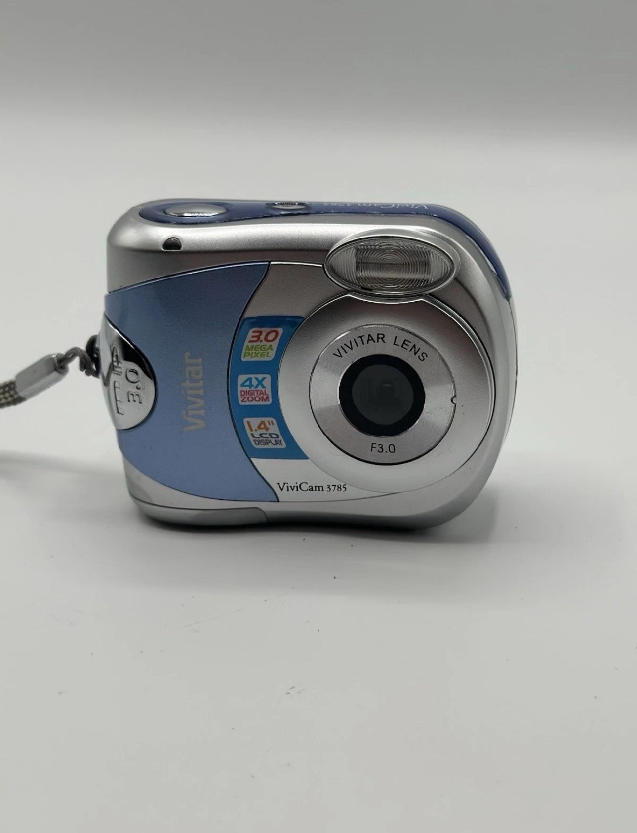 Vivitar Digital Camera Vivicam 3785 3.0MP Blue Silver Tested