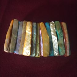 Mother Of Pearl Stretch Bracelet Rainbow Color