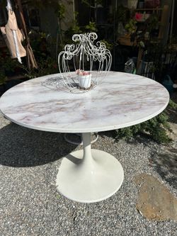 Faux Marble Tulip Table