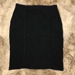 Bebe Black Bandage Midi Zip Skirt