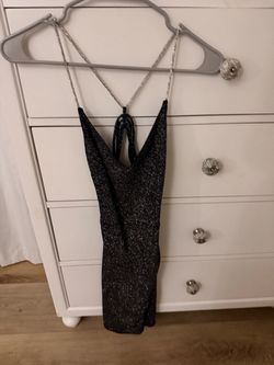 Black Glitter Mini Dress