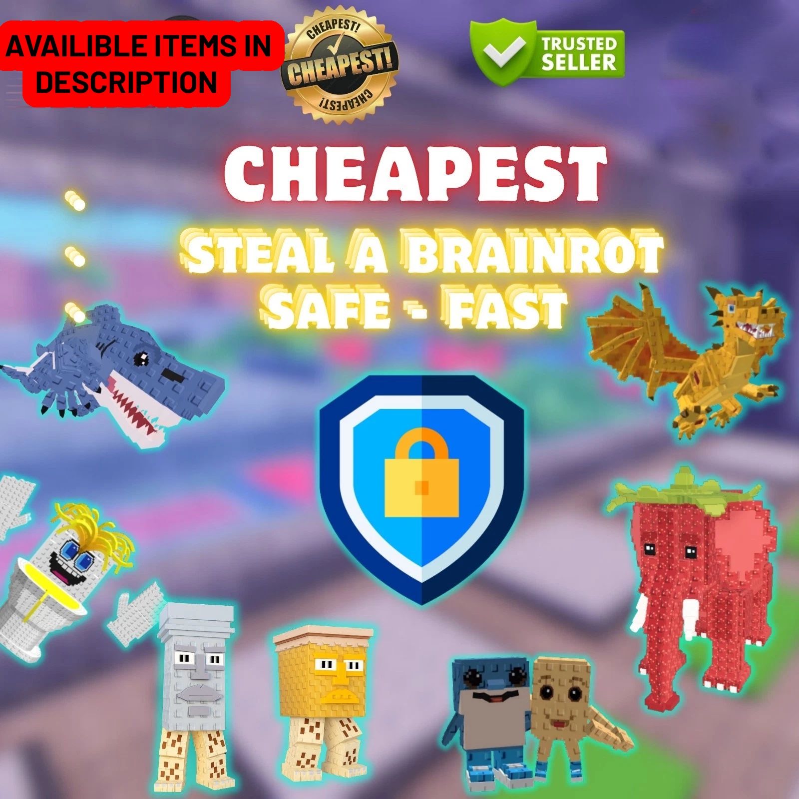 STEAL A BRAINROT MULTIPLE ITEM ASSORTMENT | FAST DELIVERY | SAFE AND TRUSTED | CURRENT STOCK AND PRICES IN DESCRIPTION
