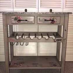 Upcycled winecart/Compact Kitchen Island