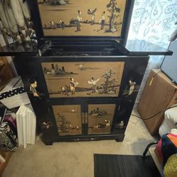 Antique Majestic Company Art Carved Furniture Bar