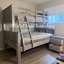 Twin Full Bunk Bed With Mattresses 