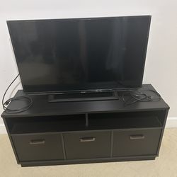42” Sharp TV With 3 Drawer Cabinet 
