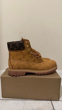 Louis Vuitton Timberland 6" Ankle Boot Wheat Monogram Size 10.5M