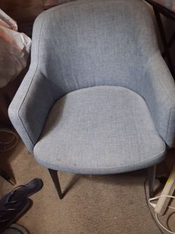 Mid-Century Modern Light Blue Accent Chair