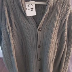 Shawl Collar Cardigan Sweater XL New