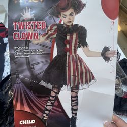 Twisted Clown Costume CHILD Medium 8-10