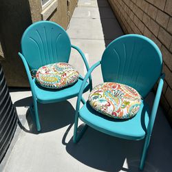 2 Retro Metal Chairs