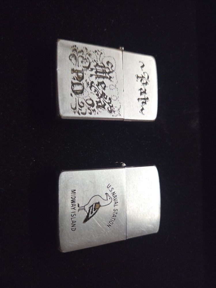 2 Vintage 1950s Zippo Lighters