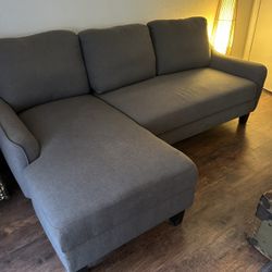 **Sleeper Sofa, Blue Couch, L-Shaped**