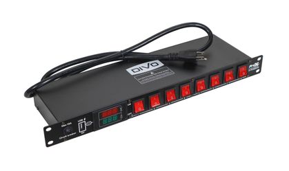 ProX X-PC8DIVO, 1U Rack Mountable 8-Way Power Distribution Center with LED Lamp and USB Port