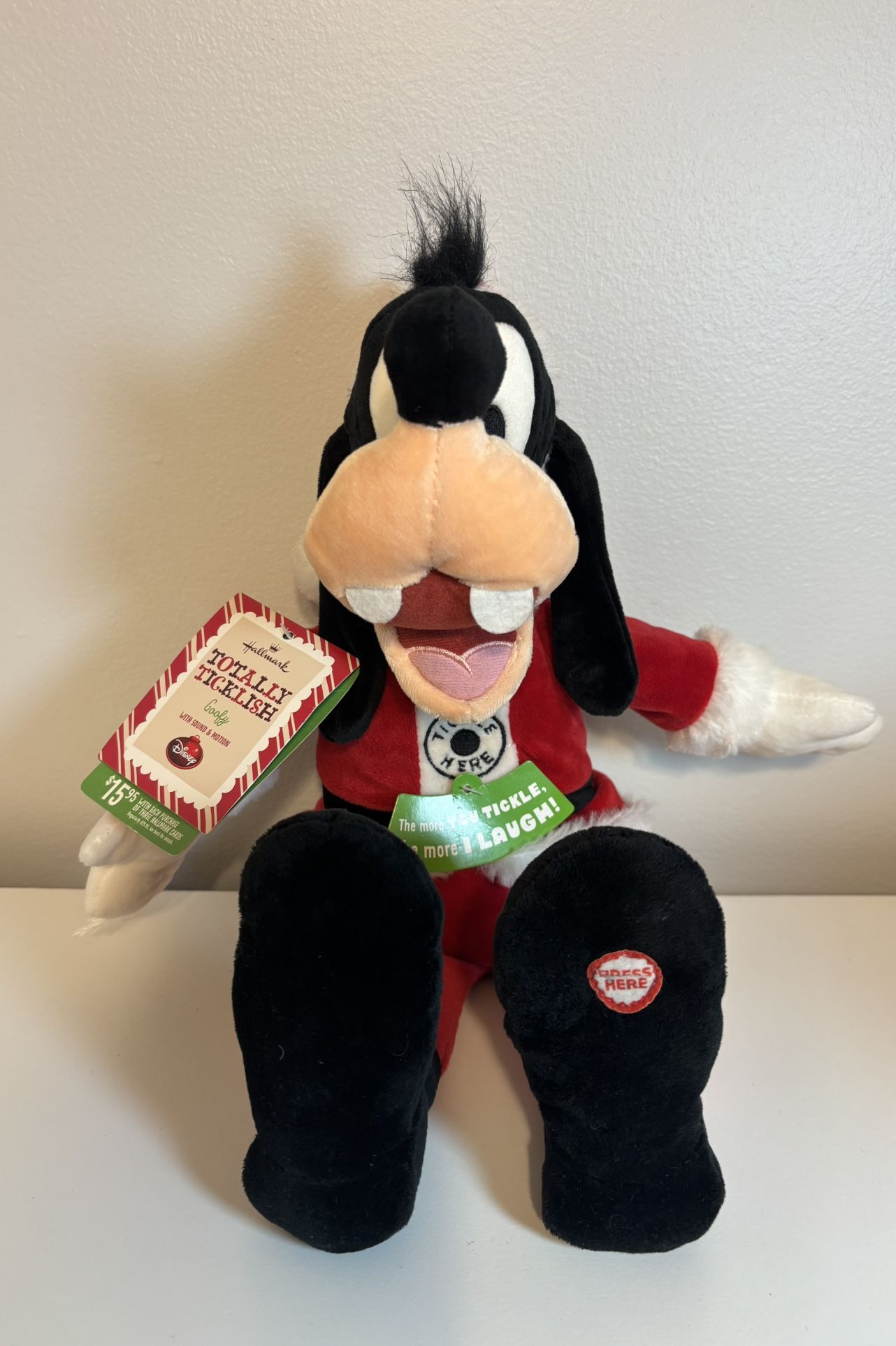 🎅Hallmark’s “Totally Ticklish Goofy” Animated Plush-NEW (old stock)With Tag 2013🎅See Details Below