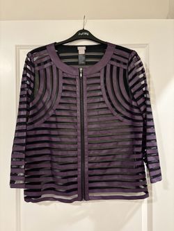 Chico’s Purple and Sheer Faux Leather Jacket