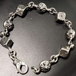 Chrome Silver Bracelet Trapstar Hoop Cross/Hearts Dice Bangle Streetwear Dutch Designer Von Plein
