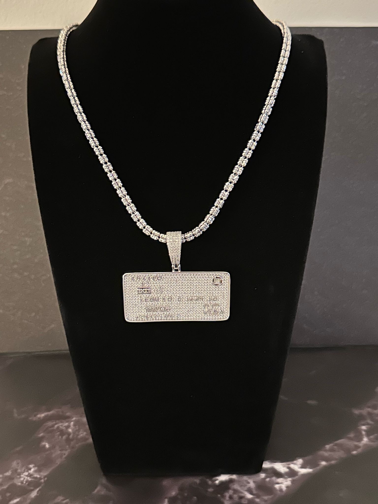Ice Chain With Credit Card Chase Pendant