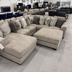 [OM] 🟪 Only $45 initial then take it home 🏡 Brand New Ardsley 4 Piece Sectional With Chaise 
