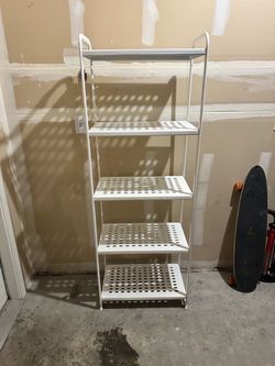 White Metal 5-Tier Storage Shelf