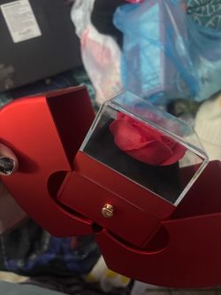 Red Rose Jewelry Gift Box with Drawer