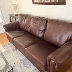 Italian leather sofa, and excellent condition