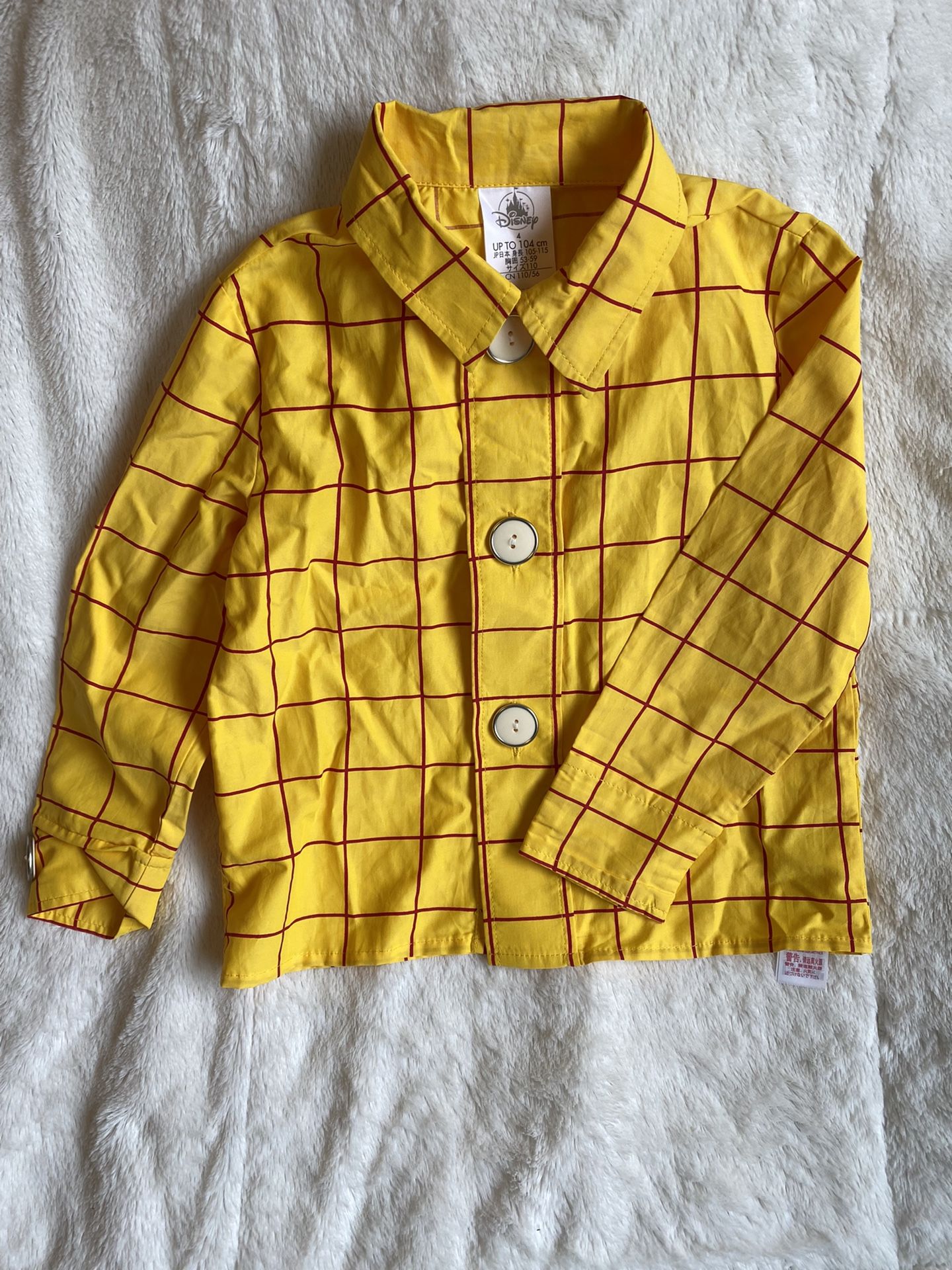 Toy Story Woody Costume Shirt Button Up Sz 4