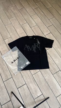 AMIRI BLACK STAGGERED LOGO TEE