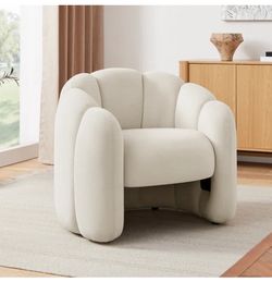 Ivy Bronx Mona 35.04” tufted flannel upholstery accent barrel chair - 1 chair - new in box