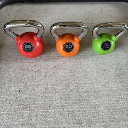 CAP Barbell Rubber-Coated Kettlebell with Chrome Handle $90 